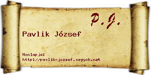 Pavlik József névjegykártya