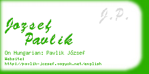 jozsef pavlik business card