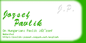 jozsef pavlik business card